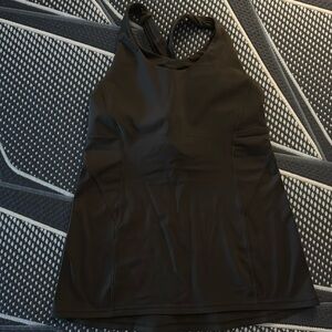 Lululemon black cross-back bra top. Size 6.